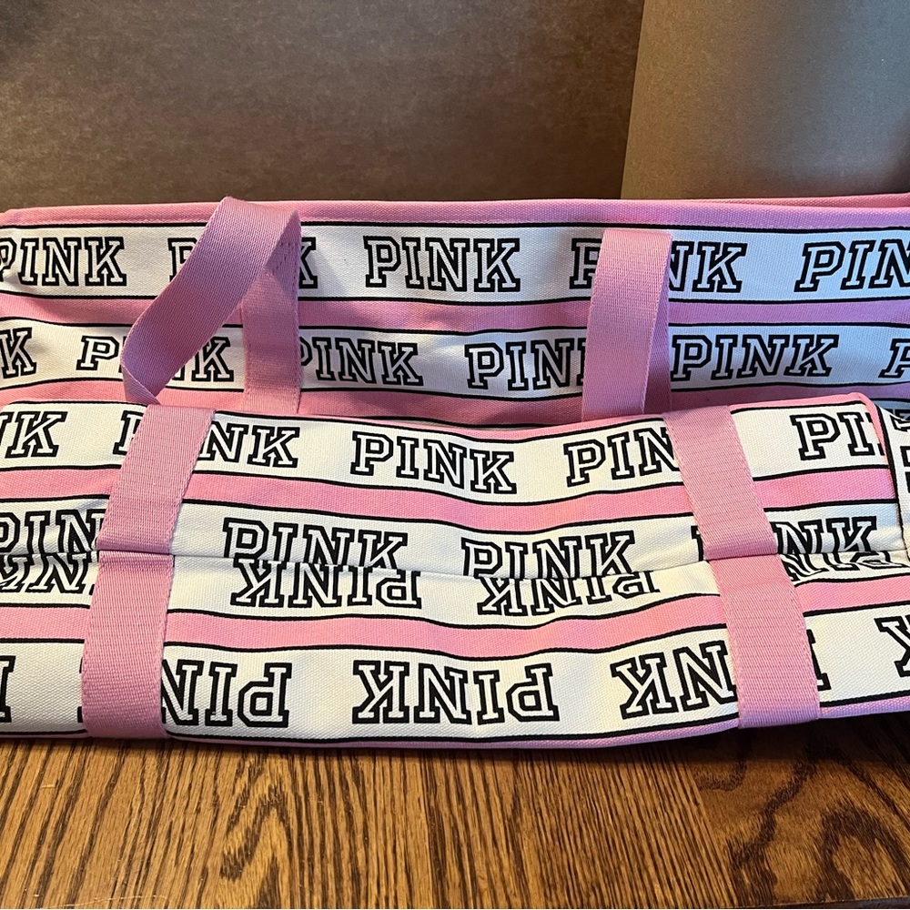Victoria's Secret Pink Striped Tote - Picture 4 of 5
